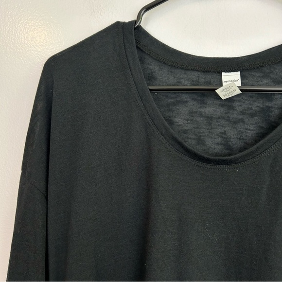 NWT Marika Long Sleeve Lightweight Tie Waist Black Top Size Large - Picture 4 of 9